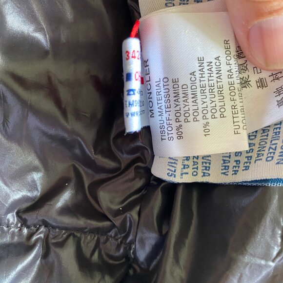 Moncler Maya Puffer Jacket Men's 5 Black Shiny Glossy Down Coat - Picture 13 of 16